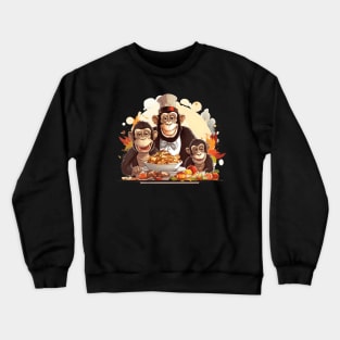 Monkey Family Thanksgiving Crewneck Sweatshirt